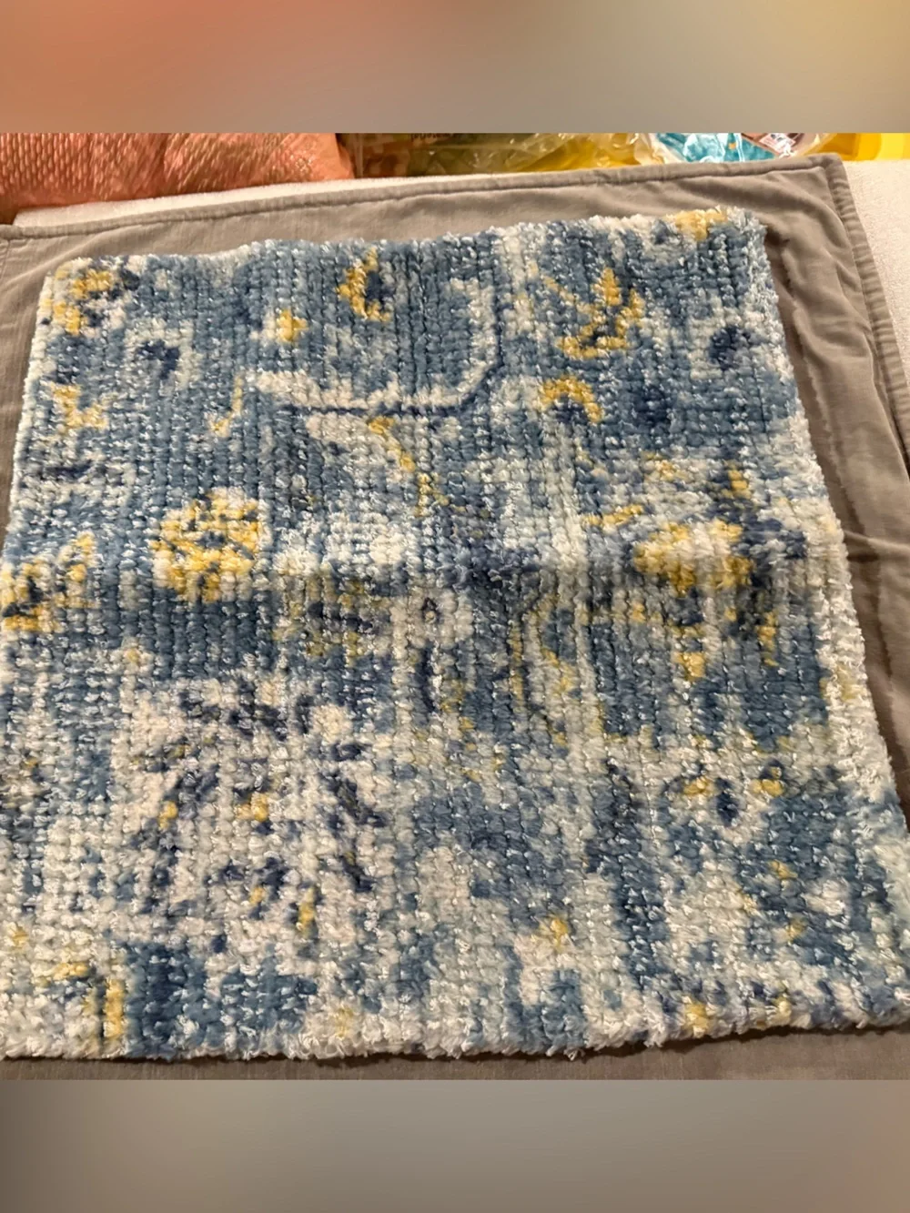 New West Elm Rani Wool Persian-Style Rug Pillow Cover, Blue Multi, 20”